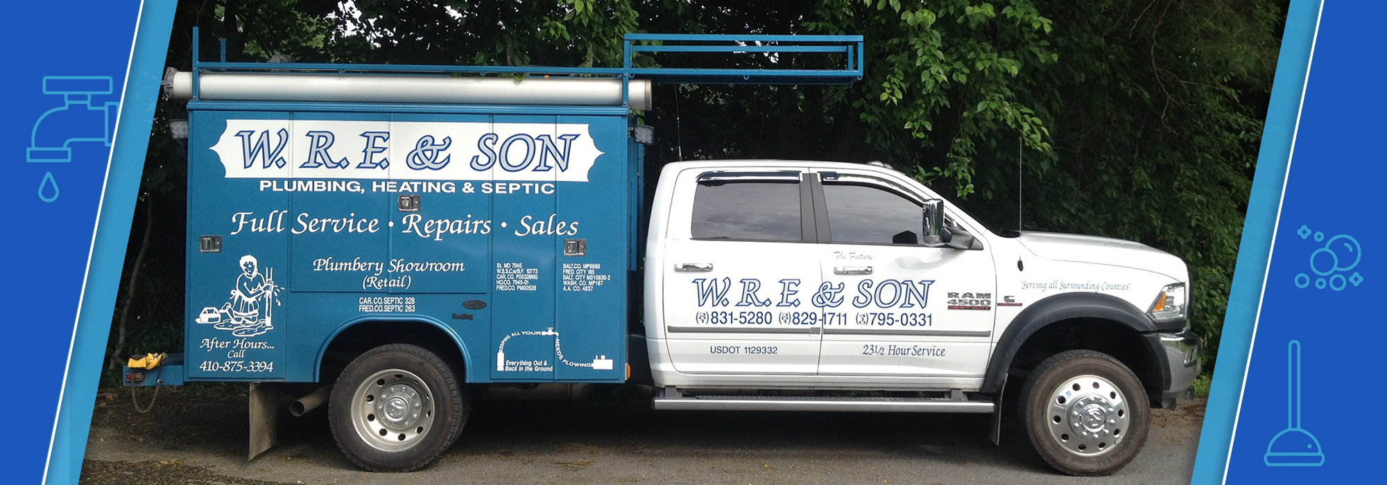 WRF Son Plumbers truck